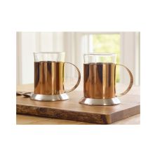 La Cafetiere Set Of 2 Copper Glass Cups